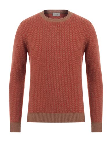 Shop Altea Man Sweater Rust Size S Virgin Wool, Polyamide In Red
