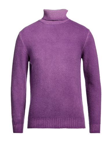 Shop Altea Man Turtleneck Purple Size S Virgin Wool