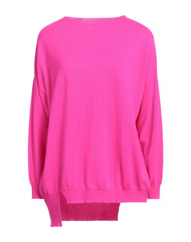 Shop Liviana Conti Woman Sweater Fuchsia Size 12 Virgin Wool In Pink