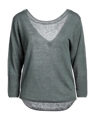 Shop Majestic Filatures Woman Sweater Dark Green Size 1 Linen