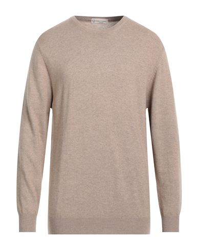 Shop Cashmere Company Man Sweater Sand Size 46 Wool, Cashmere In Beige