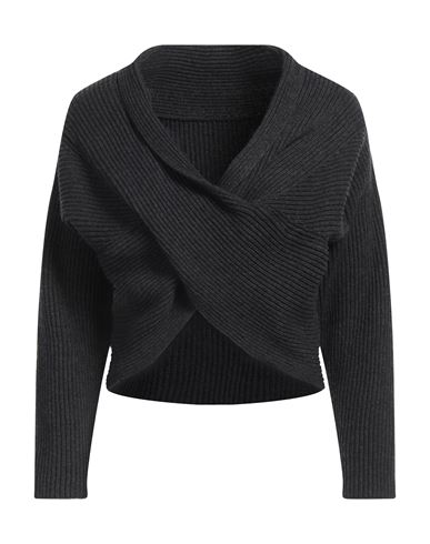 Liviana Conti Woman Sweater Steel Grey Size 10 Cashmere, Polyamide In Black