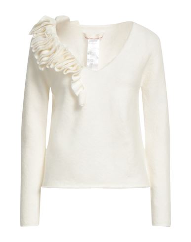 Liviana Conti Woman Sweater Ivory Size L Virgin Wool, Polyamide, Cashmere, Elastane In Neutral