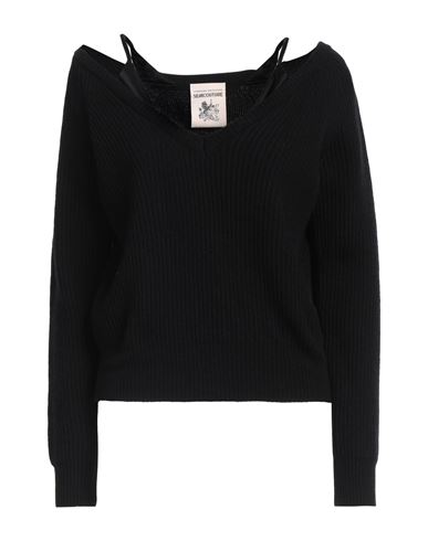 Semicouture Woman Sweater Black Size Xl Wool, Polyamide