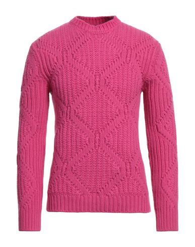 Shop Valentino Garavani Man Sweater Fuchsia Size L Virgin Wool In Pink