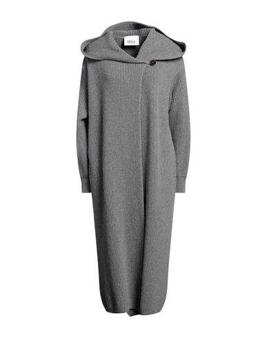 Erika Cavallini Woman Cardigan Grey Size L Wool, Polyamide In Gray