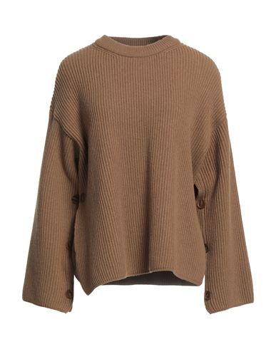 Erika Cavallini Woman Sweater Camel Size L Wool, Polyamide In Brown