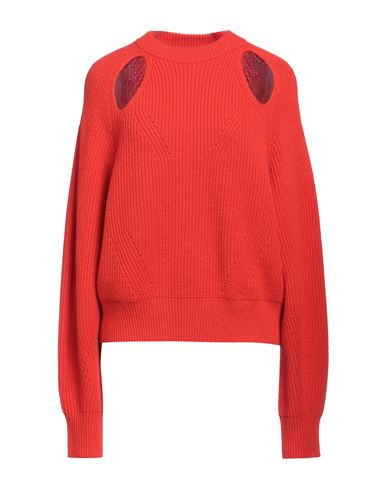 Erika Cavallini Woman Sweater Tomato Red Size L Virgin Wool, Cashmere
