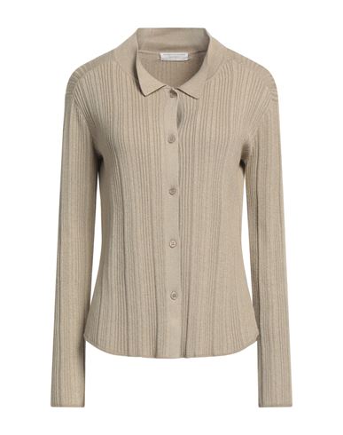 MAJESTIC MAJESTIC FILATURES WOMAN CARDIGAN SAND SIZE 1 ORGANIC COTTON, VISCOSE, ELASTANE, METALLIC FIBER 