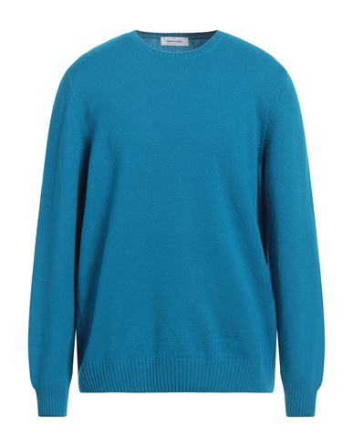 Shop Gran Sasso Man Sweater Azure Size 44 Virgin Wool In Blue