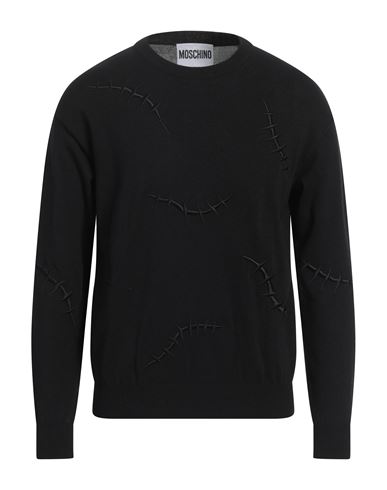 Shop Moschino Man Sweater Black Size 42 Cotton, Polyamide