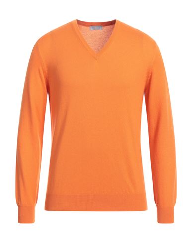Shop Gran Sasso Man Sweater Orange Size 40 Cashmere