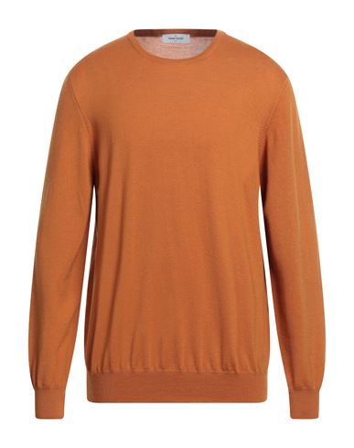 Shop Gran Sasso Man Sweater Camel Size 46 Virgin Wool In Beige