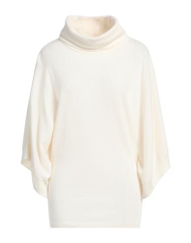 European Culture Woman Turtleneck Ivory Size Xxl Wool, Viscose, Polyamide, Cashmere In White