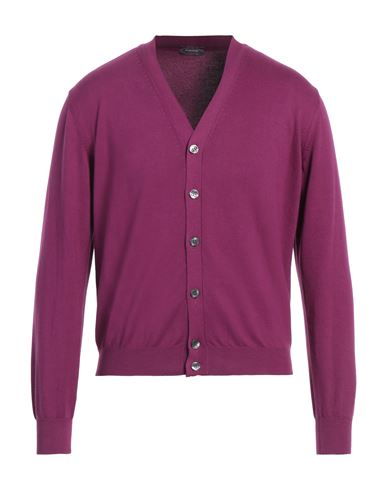 Rossopuro Man Cardigan Mauve Size 5 Cotton In Purple