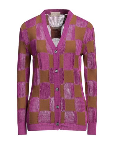 Shop Drumohr Woman Cardigan Mauve Size S Silk, Cotton In Purple