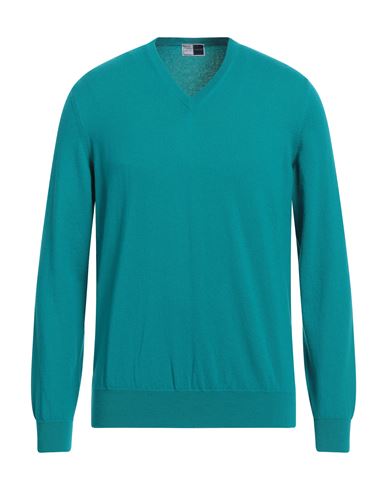 Shop Fedeli Man Sweater Turquoise Size 42 Cashmere In Blue