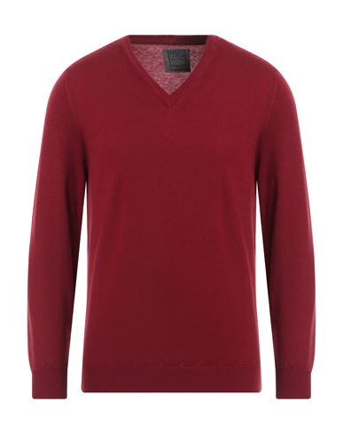 Shop Fedeli Man Sweater Burgundy Size 44 Wool In Red