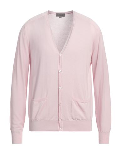 Shop Canali Man Cardigan Light Pink Size 40 Cashmere, Silk