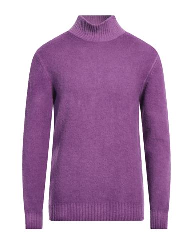 Shop Altea Man Turtleneck Mauve Size S Wool In Purple
