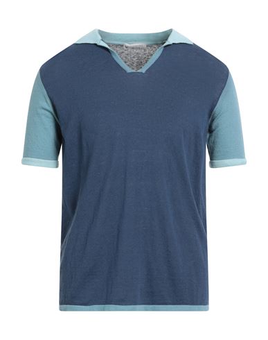 Shop Rossopuro Man Sweater Slate Blue Size 4 Cotton, Linen