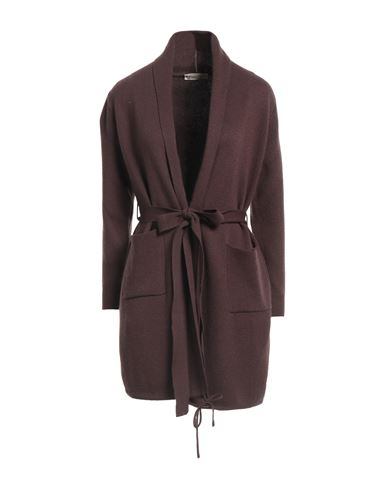 Shop Cashmere Company Woman Cardigan Brown Size 14 Wool, Cashmere