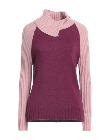 Shop Cashmere Company Woman Turtleneck Mauve Size 10 Wool, Alpaca Wool In Purple