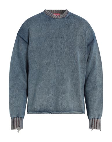 Shop Diesel Man Sweater Blue Size Xxl Cotton