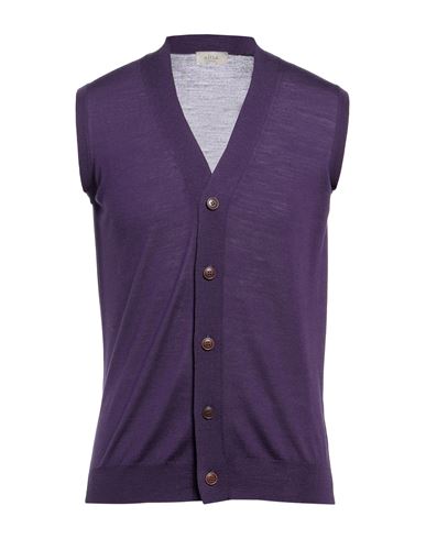 Shop Altea Man Cardigan Purple Size M Virgin Wool