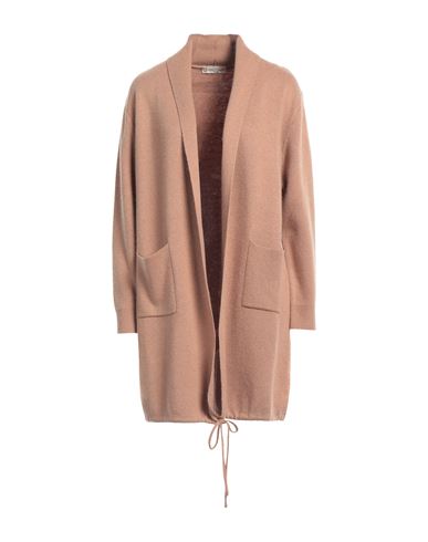 Shop Cashmere Company Woman Cardigan Camel Size 10 Wool, Cashmere In Beige