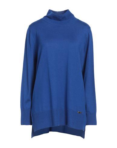 Rosanna Pellegrini Woman Turtleneck Bright Blue Size 16 Merino Wool