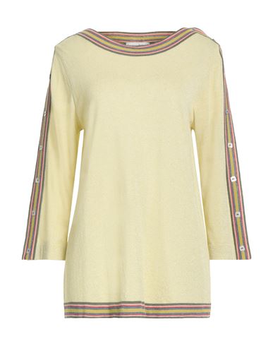 Rosanna Pellegrini Woman Sweater Yellow Size 16 Viscose, Polyamide, Polyester, Linen