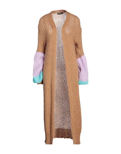 Shop Vanessa Scott Woman Cardigan Camel Size S Acrylic, Polyamide, Wool, Mohair Wool In Beige