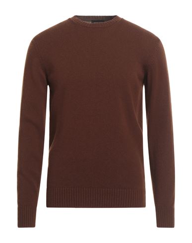 Roberto Collina Man Sweater Brown Size 46 Merino Wool, Cashmere In Brown