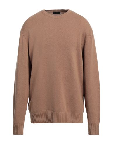Roberto Collina Man Sweater Light Brown Size 44 Merino Wool, Cashmere In Brown