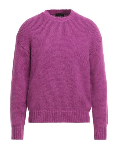 Roberto Collina Man Sweater Mauve Size 42 Baby Alpaca Wool, Nylon, Wool In Purple