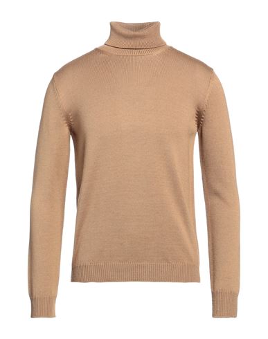 Roberto Collina Man Turtleneck Camel Size 44 Merino Wool In Beige