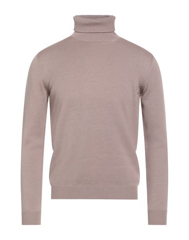 Roberto Collina Man Turtleneck Taupe Size 40 Merino Wool In Gray