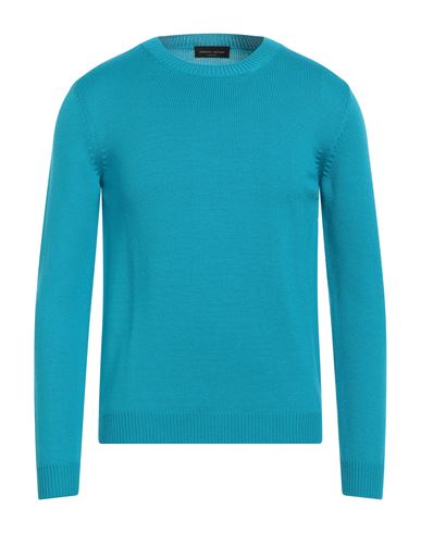 Shop Roberto Collina Man Sweater Azure Size 42 Merino Wool In Blue