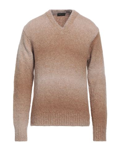 Roberto Collina Man Sweater Camel Size 38 Baby Alpaca Wool, Nylon In Beige