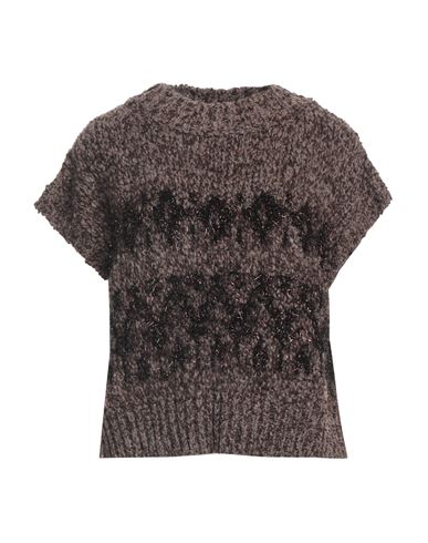 Shop Roberto Collina Woman Sweater Brown Size L Baby Alpaca Wool, Wool, Nylon, Metallic Polyester