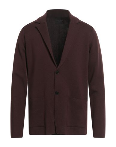 Roberto Collina Man Cardigan Chocolate Brown Size 38 Merino Wool