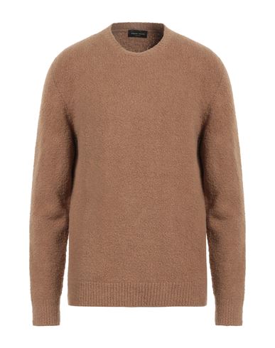 Shop Roberto Collina Man Sweater Camel Size 46 Cotton, Nylon, Elastane In Beige