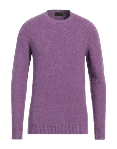 Roberto Collina Man Sweater Mauve Size 40 Cotton, Nylon, Elastane In Purple
