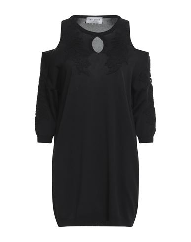 Ermanno Firenze Woman Mini Dress Black Size 2 Viscose, Polyamide, Cotton