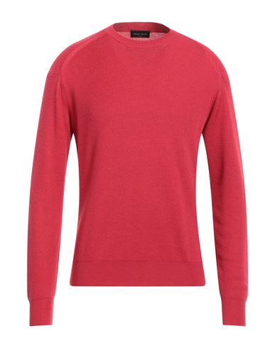 Roberto Collina Man Sweater Garnet Size 44 Merino Wool In Pink