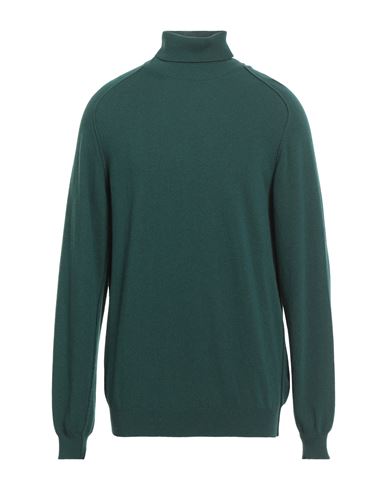Roberto Collina Man Turtleneck Dark Green Size 44 Merino Wool, Cashmere
