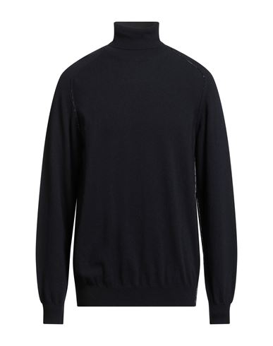 Roberto Collina Man Turtleneck Midnight Blue Size 46 Merino Wool, Cashmere In Blue