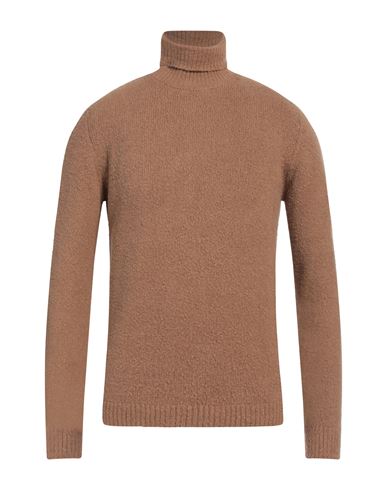 Roberto Collina Man Turtleneck Light Brown Size 44 Cotton, Nylon, Elastane In Beige