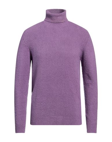 Roberto Collina Man Turtleneck Light Purple Size 42 Cotton, Nylon, Elastane
